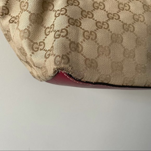 Authentic Gucci GG Monogram Medium Web Handle Bucket Tote - Picture 14 of 16